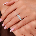Brilliant Cut Diagonal Diamond Pavé Set Band