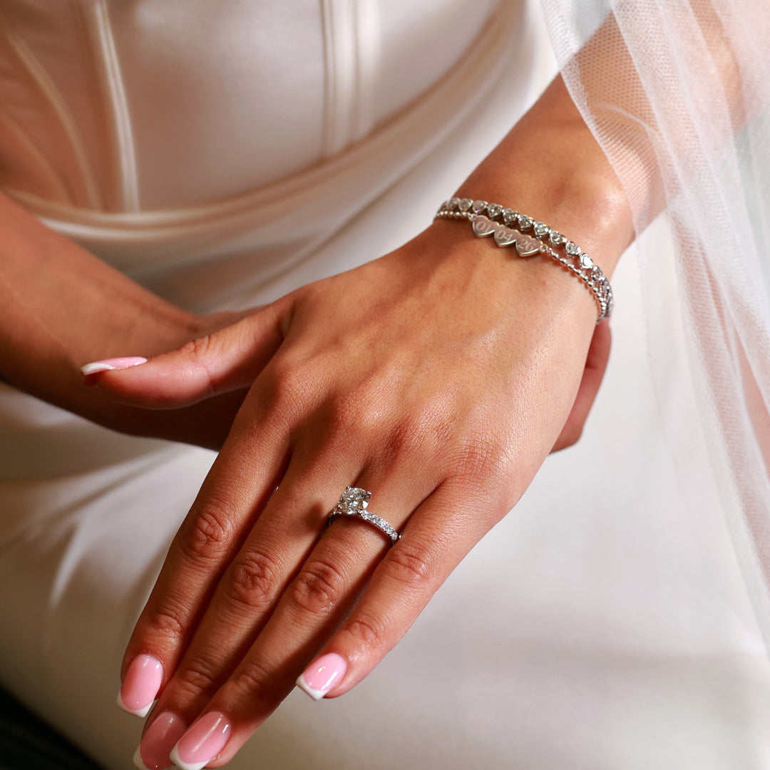 5.00ct Lab Grown Diamond Bezel Set Heart Tennis Bracelet - 18ct Gold