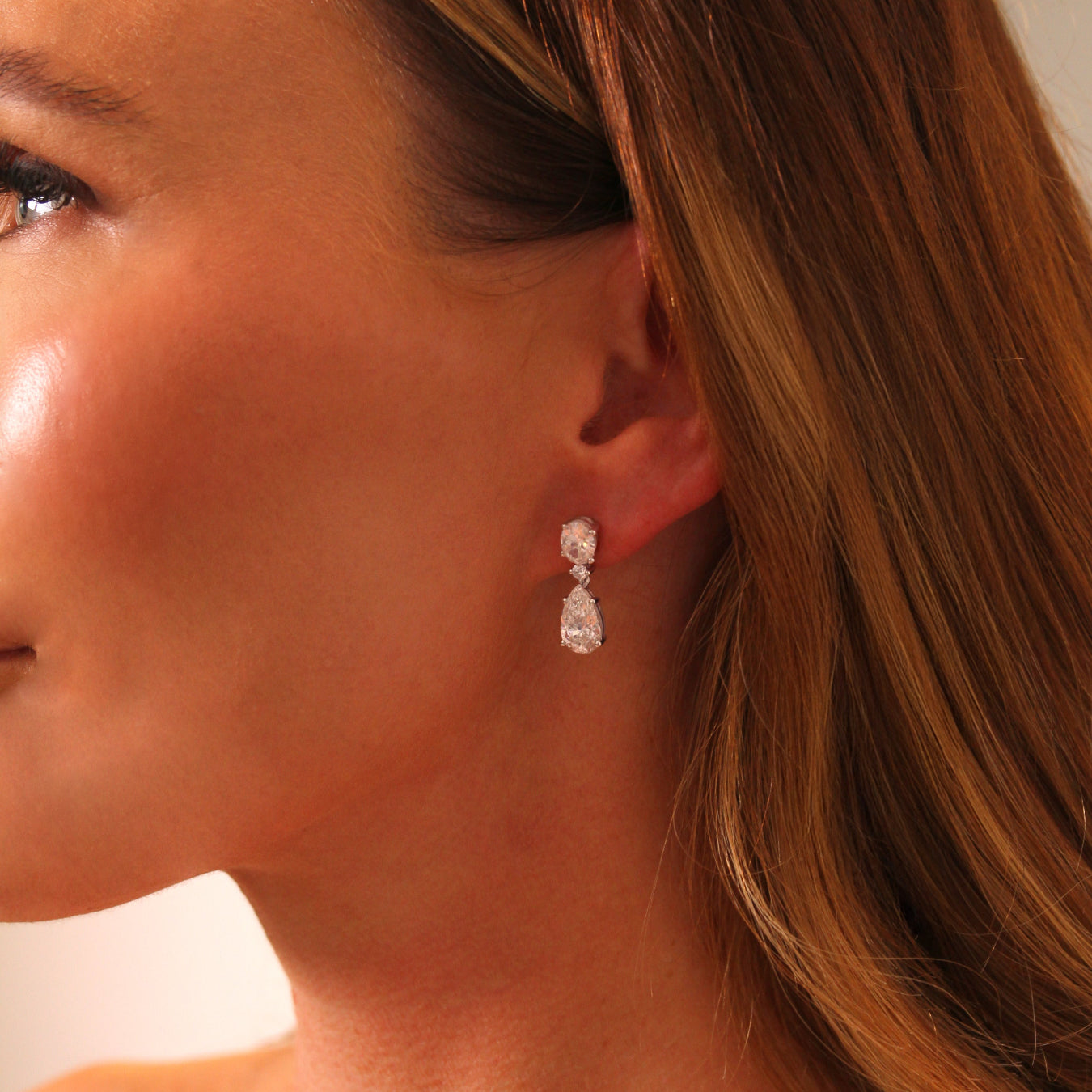 Lab Grown Diamond Pear Drop Earrings - 18ct White Gold