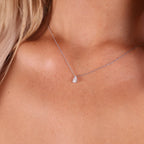 0.50ct Pear Cut Lab Grown Diamond Necklace - 9ct White Gold