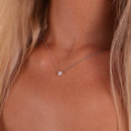 0.50ct Round Cut Lab Grown Diamond Necklace - 9ct White Gold