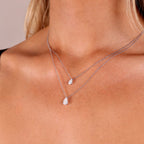 1.00ct Pear Cut Lab Grown Diamond Necklace - 9ct White Gold