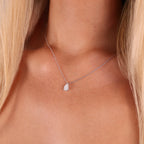 1.00ct Pear Cut Lab Grown Diamond Necklace - 9ct White Gold