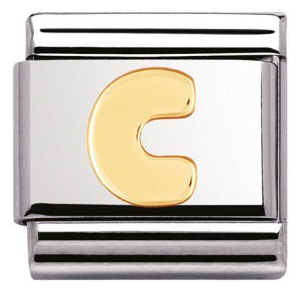 030101/03 Classic LETTER,S/Steel,Bonded Yellow Gold Letter C - SayItWithDiamonds.com