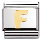 030101/06 Classic LETTER,S/Steel,Bonded Yellow Gold Letter F - SayItWithDiamonds.com