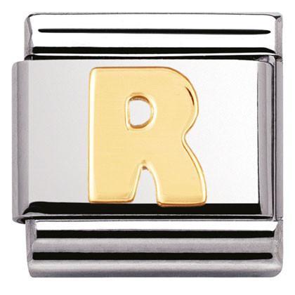 030101/18 Classic LETTER.S/steel,Bonded Yellow Gold Letter R - SayItWithDiamonds.com