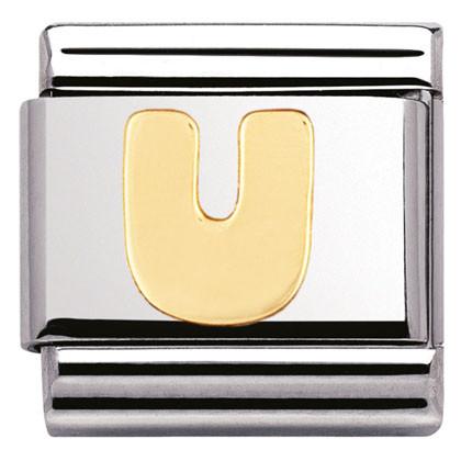 030101/21 Classic LETTER.S/steel,Bonded Yellow Gold Letter U - SayItWithDiamonds.com