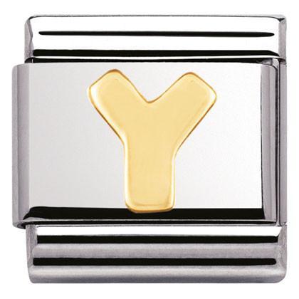 030101/25 Classic LETTER.S/steel,Bonded Yellow Gold Letter Y - SayItWithDiamonds.com