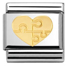 030116/18 Classic S/steel,bonded yellow gold Heart with puzzle - SayItWithDiamonds.com