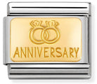 030121/32 Classic Engraved Sign Anniversary S/steel,bonded yellow gold - SayItWithDiamonds.com