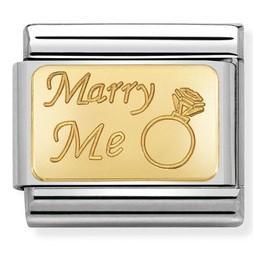 030121/44 Classic bonded yellow Gold Engraved Sign MARRY ME 030121/44 - SayItWithDiamonds.com
