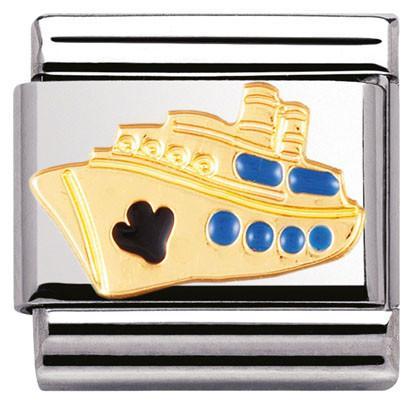 030210/12 Classic , S/Steel,enamel,bonded yellow gold Cruise Ship - SayItWithDiamonds.com