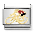 030259/14 Classic,S/Steel,enamel,bonded yellow gold Cyclist Red (Bike) - SayItWithDiamonds.com