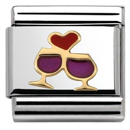 030283/08 Classic LOVE 2 stainless steel? enamel and yellow gold Glasses with heart - SayItWithDiamonds.com
