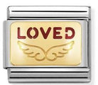 030284/34 Classic PLATES steel , enamel, yellow gold ANGEL WHO MAKES YOU FEEL LOVED - SayItWithDiamonds.com