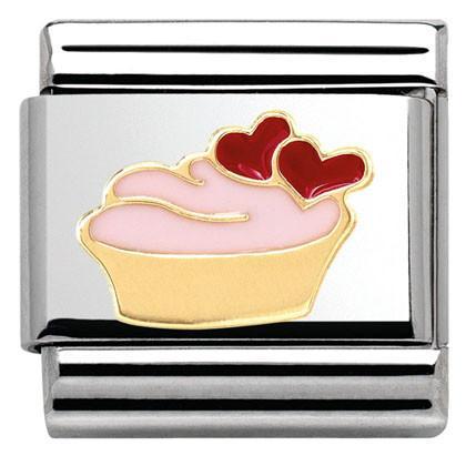 030285/02 Classic MADAME MONSIEUR and steel and yellow gold sm Muffin with hearts - SayItWithDiamonds.com