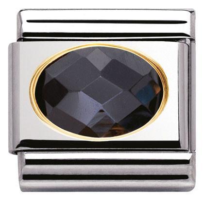 030601/011 Classic FACETED CZ Black S/Steel, Bonded Yellow Gold - SayItWithDiamonds.com