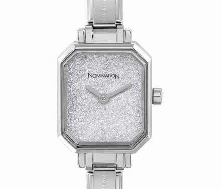 076030/023 PARIS watch. s?steel strap RECTANGULAR Glitter Silver - SayItWithDiamonds.com