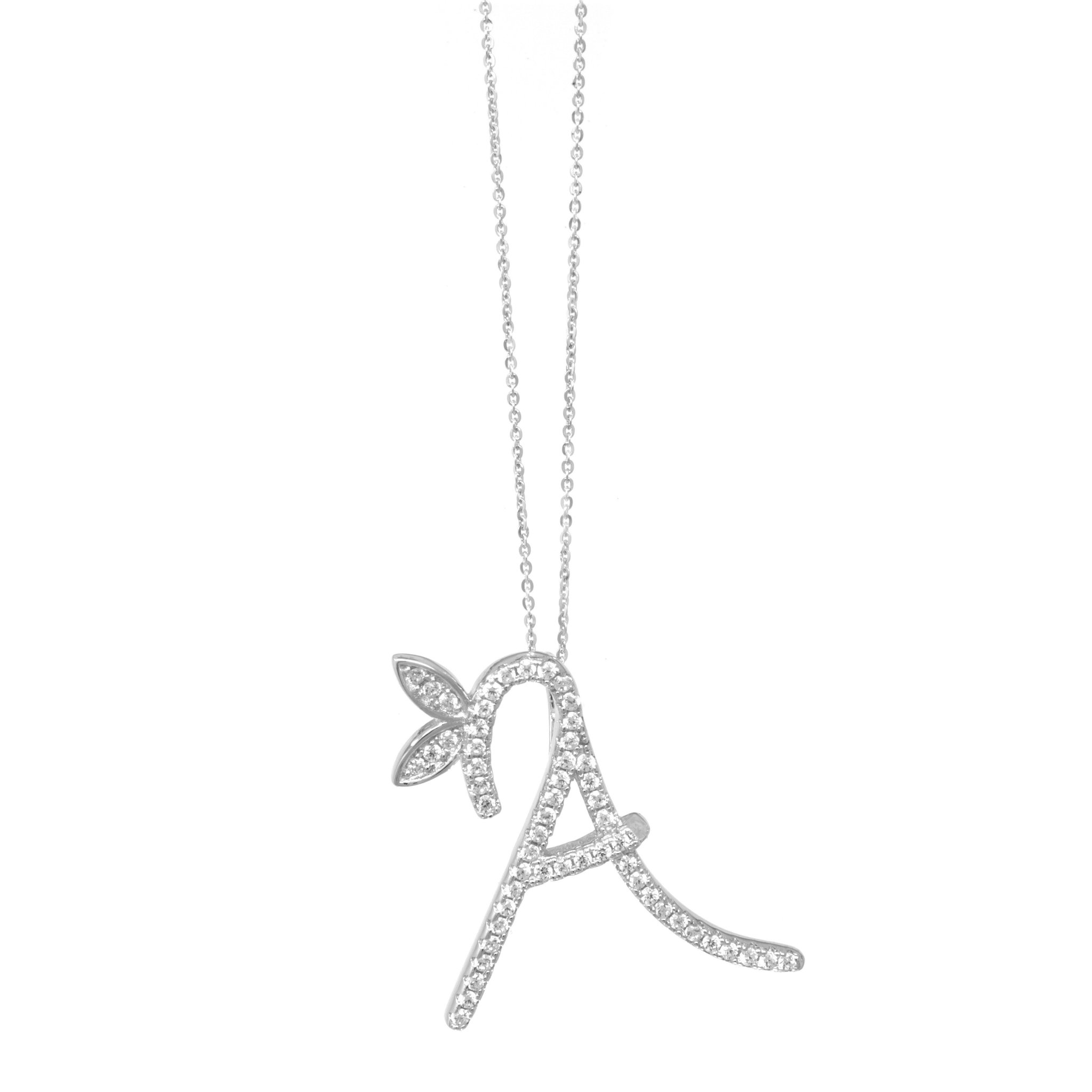 1 Inch Winged Diamond Initial Necklace - 18ct Gold - SayItWithDiamonds.com