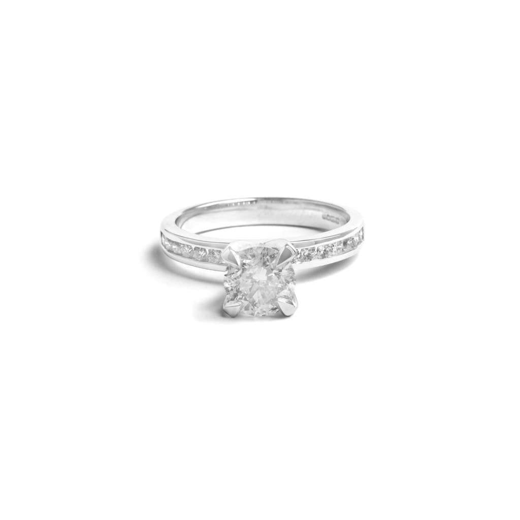 1.29ct Elevated Diamond Ring - Channel Set Band - SayItWithDiamonds.com