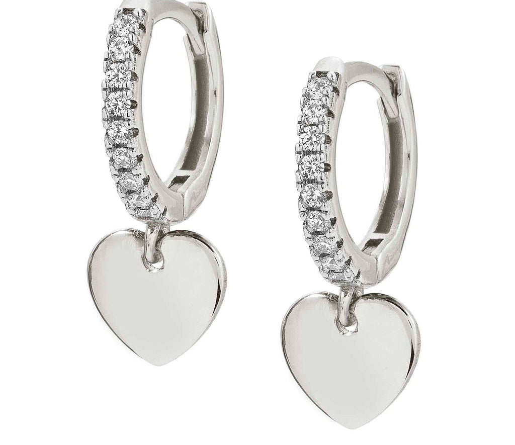 148604/001 CHIC&CHARM earrings,925 silver & CZ,RICH,Silver Heart - SayItWithDiamonds.com