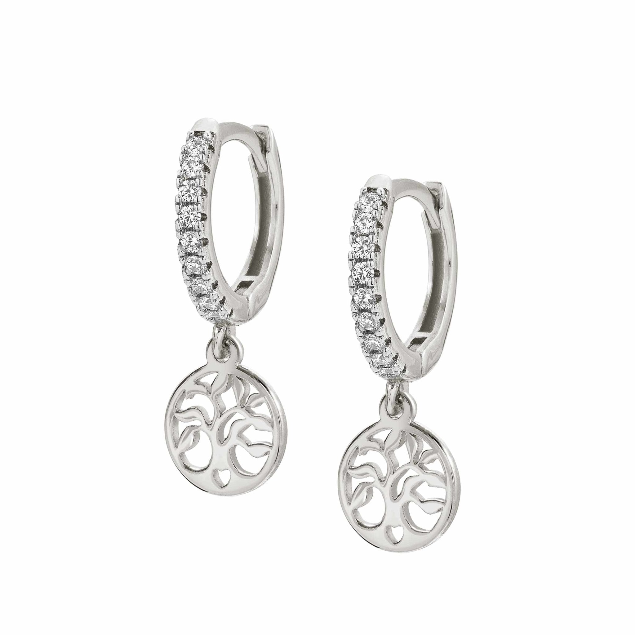 148604/047 CHIC&CHARM earrings,925 silver & CZ,RICH,Silver Tree of Life - SayItWithDiamonds.com