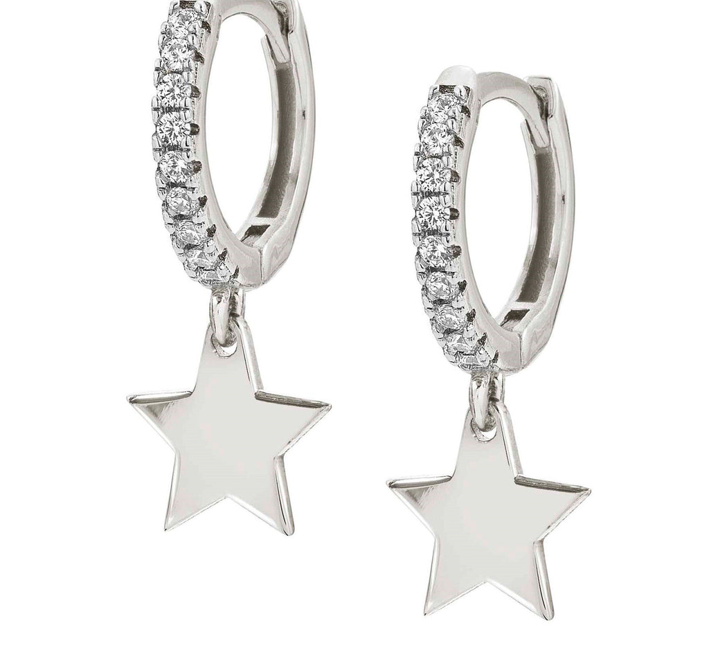 148604/15 CHIC&CHARM earrings,925 silver & CZ,RICH,Silver Star - SayItWithDiamonds.com