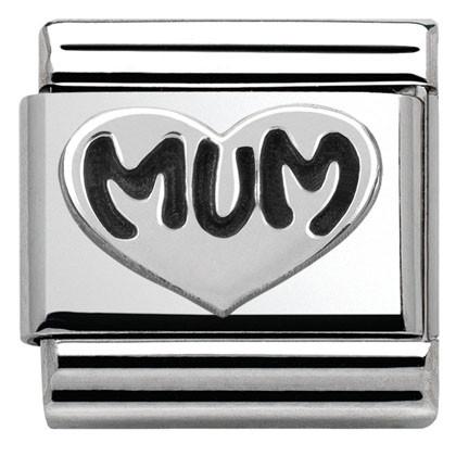 330101/12 Classic OXIDIZED,S/steel,sterling silver Mum Heart - SayItWithDiamonds.com