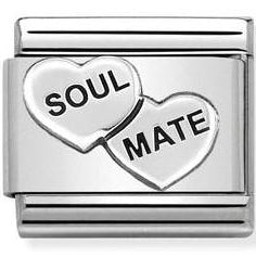 330101/38 Classic OXIDIZED S/steel & sterling silver SOUL MATE hearts - SayItWithDiamonds.com