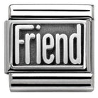 330102/31 Classic PLATES OXIDIZED steel silver 925 FRIEND - SayItWithDiamonds.com