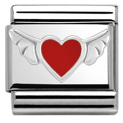 330202/01 Classic,S/steel,enamel,silver 925 Heart with wings - SayItWithDiamonds.com