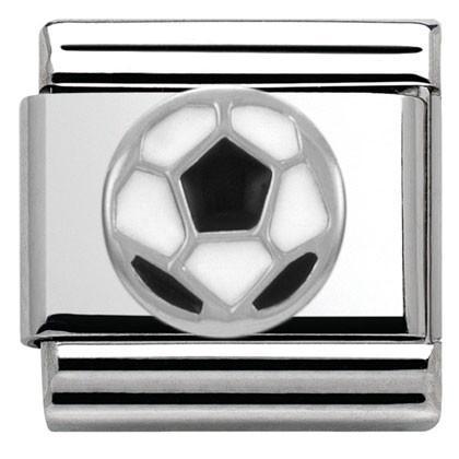330202/13 Classic,S/steel,enamel,silver 925 Football - SayItWithDiamonds.com
