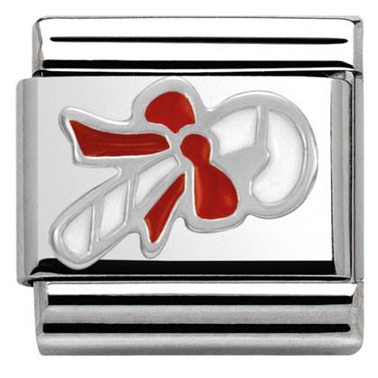 330204/07 Classic CHRISTMAS S/Steel,enamel,Silver 925 Candy Cane - SayItWithDiamonds.com