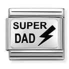 330208/32 Classic,S/steel, enamel,silver. Super Dad - SayItWithDiamonds.com