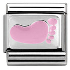 330281/10 Classic enamel & silver Ciao Lapo Baby footprint PINK - SayItWithDiamonds.com