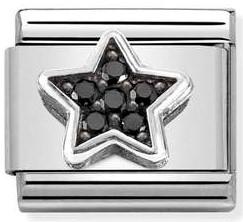 330323/10 Classic,S/steel, Cz,silver 925 Black Star - SayItWithDiamonds.com