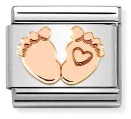 430104/32 Classic S/steel,Bonded Rose Gold Feet with heart - SayItWithDiamonds.com