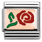 430201/10 Classic PLATES S/Steel, Bonded Rose Gold,enamel Red Rose - SayItWithDiamonds.com