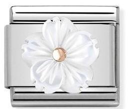 430510/02 Classic , S/steel 9k gold Flower, WHITE MOTHER OF PEARL - SayItWithDiamonds.com