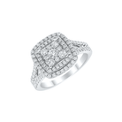 9ct Cushion Split Shoulders Diamond Ring - SayItWithDiamonds.com