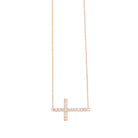 9ct Gold Dainty Side Cross Necklace 0.25ct - SayItWithDiamonds.com