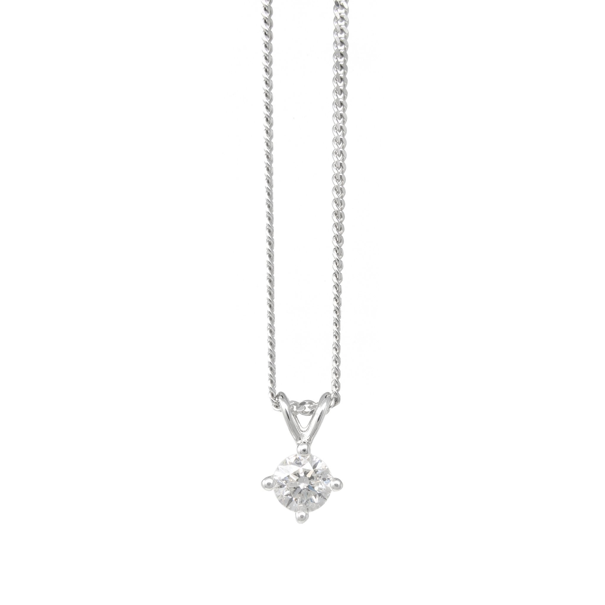 9ct Gold Diamond Pendant Necklace Claw set - SayItWithDiamonds.com