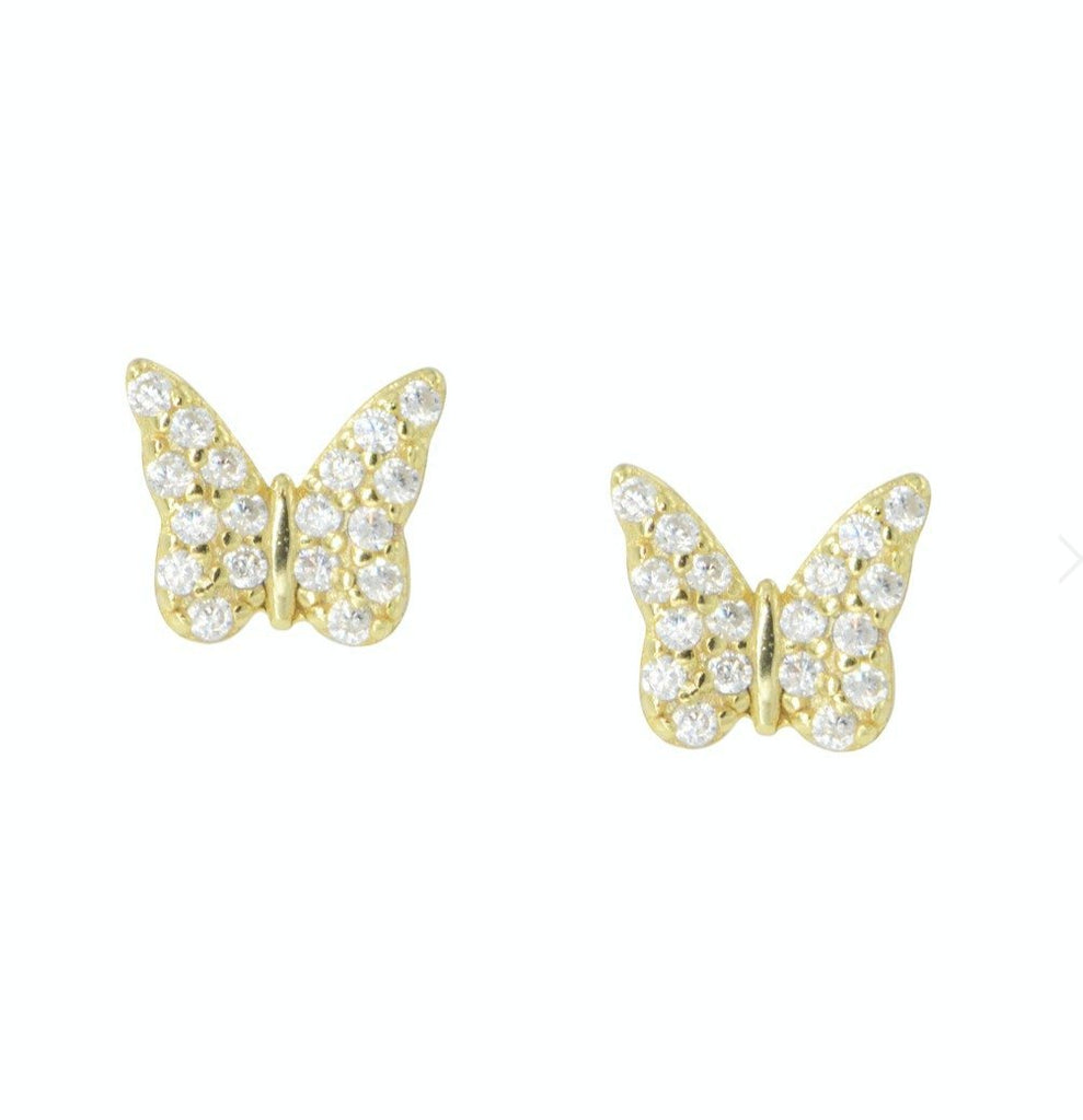 BUTTERFLY STUD EARRINGS WITH CRYSTALS - SayItWithDiamonds.com