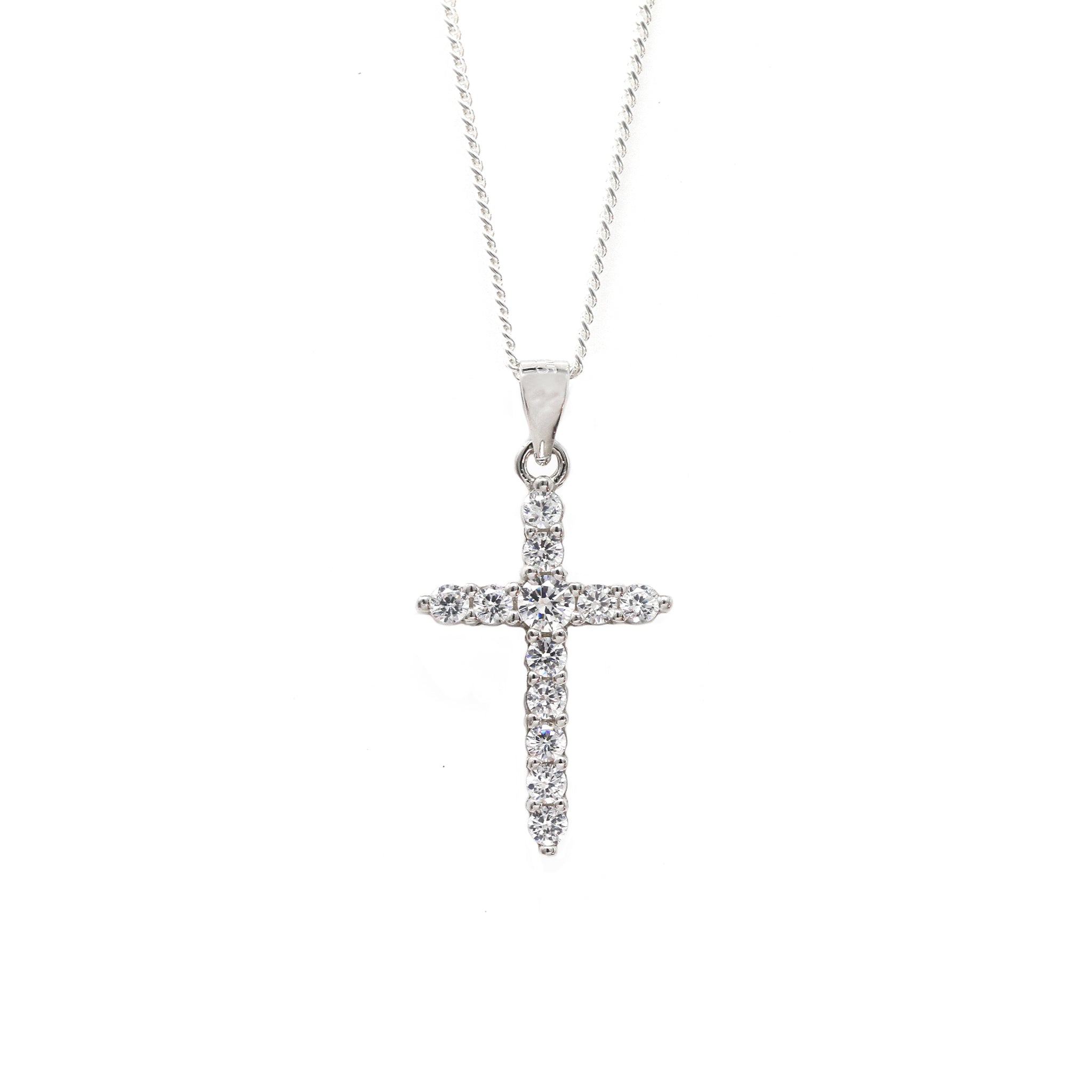 Men's Large Silver Crucifix Cross Necklace – Bijou Jewellery