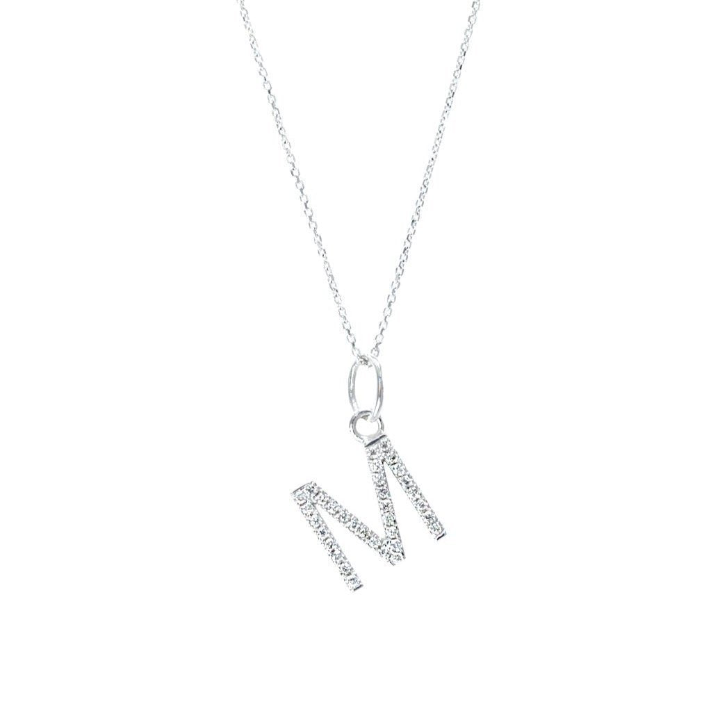 Dainty Block Diamond Initial Necklace - 18ct Gold - SayItWithDiamonds.com