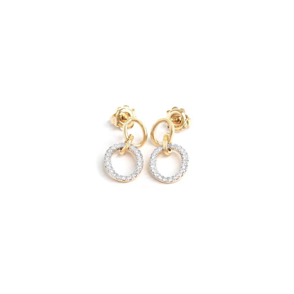 Double Drop Diamond And Gold Earrings - 0.40ct - SayItWithDiamonds.com