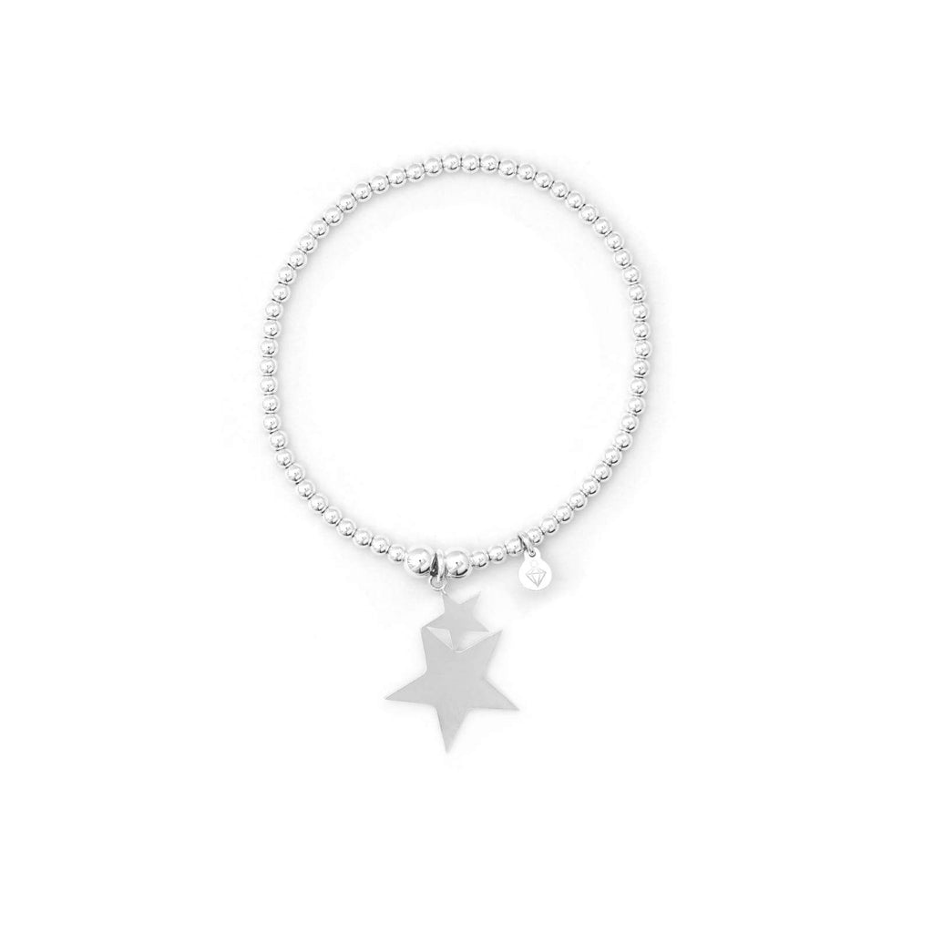 Double Star Bracelet - Sterling Silver - SayItWithDiamonds.com