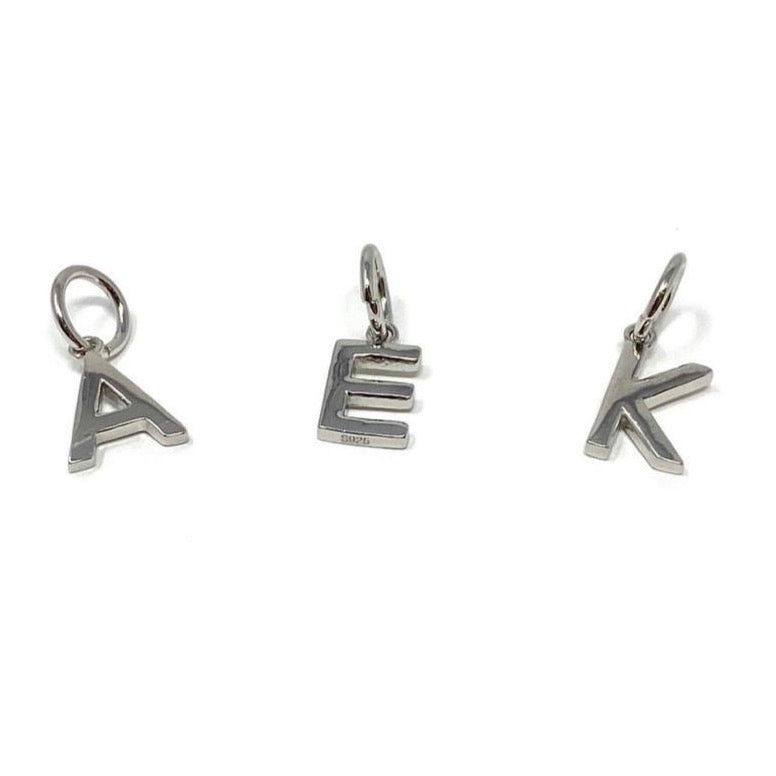 Large Sterling Silver Initial Charm - SayItWithDiamonds.com