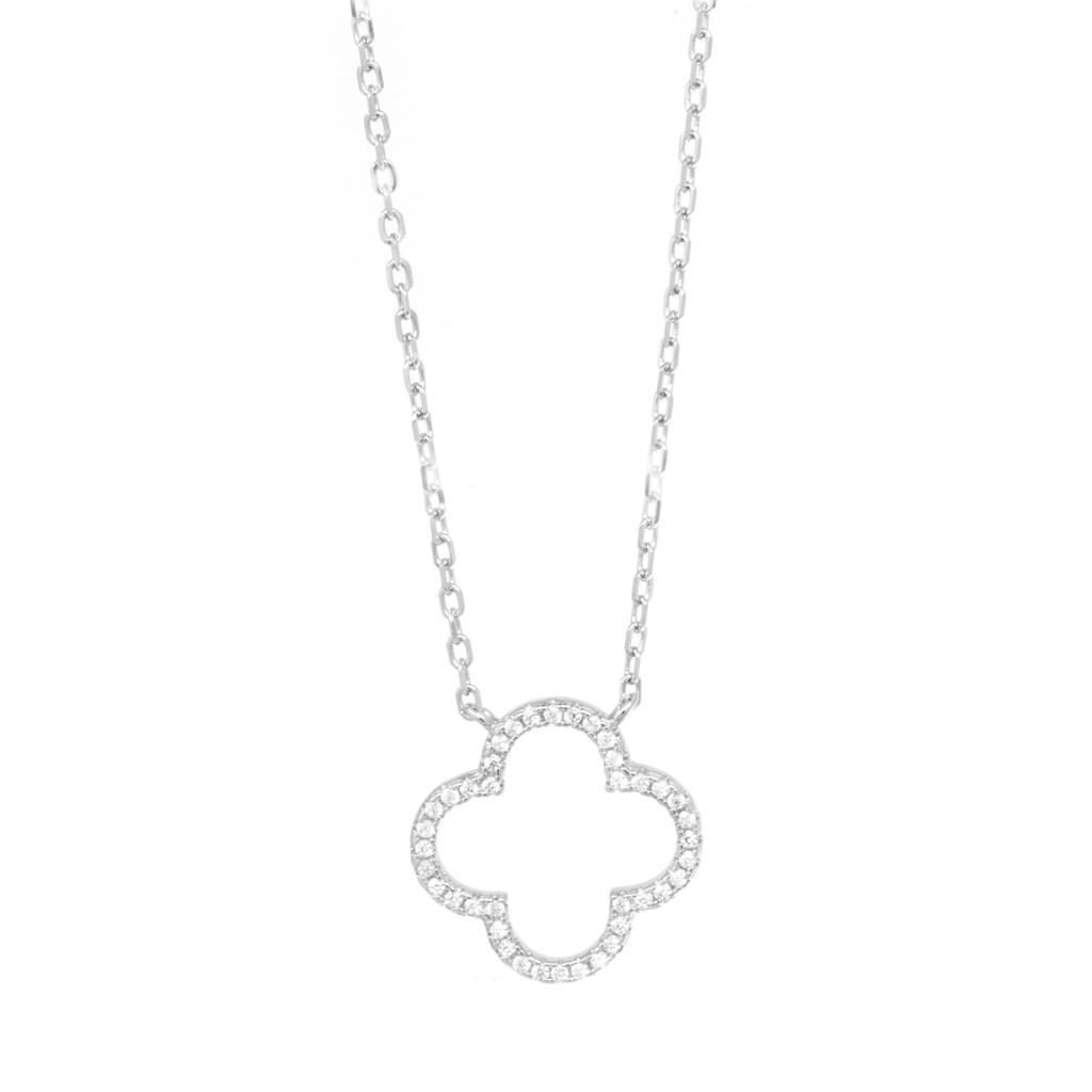 Love Flower Sterling Silver Necklace - SayItWithDiamonds.com