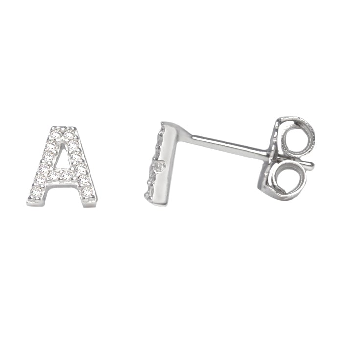 Me And Mine Dainty Initial Earring Pair - Sterling Silver - SayItWithDiamonds.com